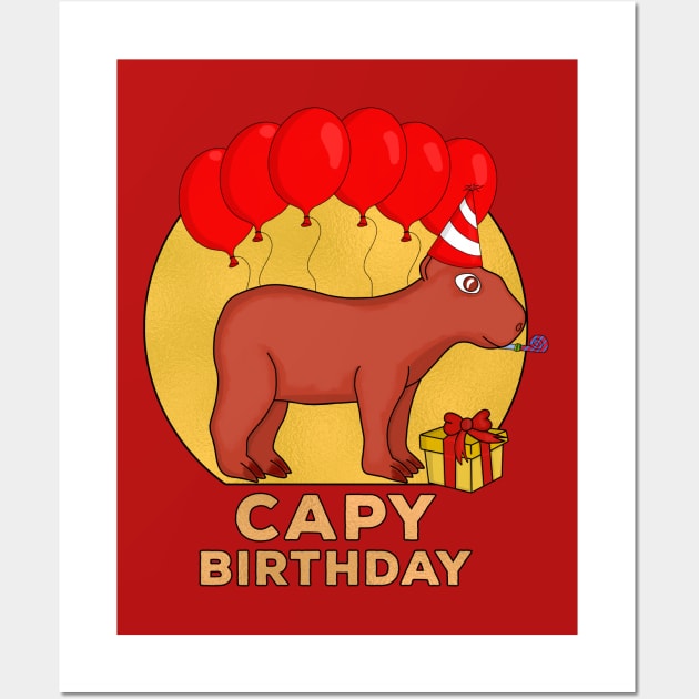 Capy Birthday Wall Art by DiegoCarvalho